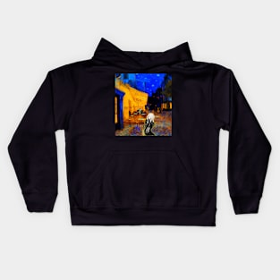 Vincent van Gogh's Café Terrace at Night WITH THE SCREAM EDWARD MUNCH Kids Hoodie